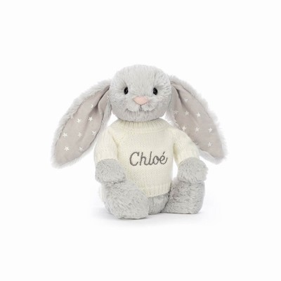 Jellycat Bashful Shimmer Bunny with Cream Jumper Australia | 780364QGP